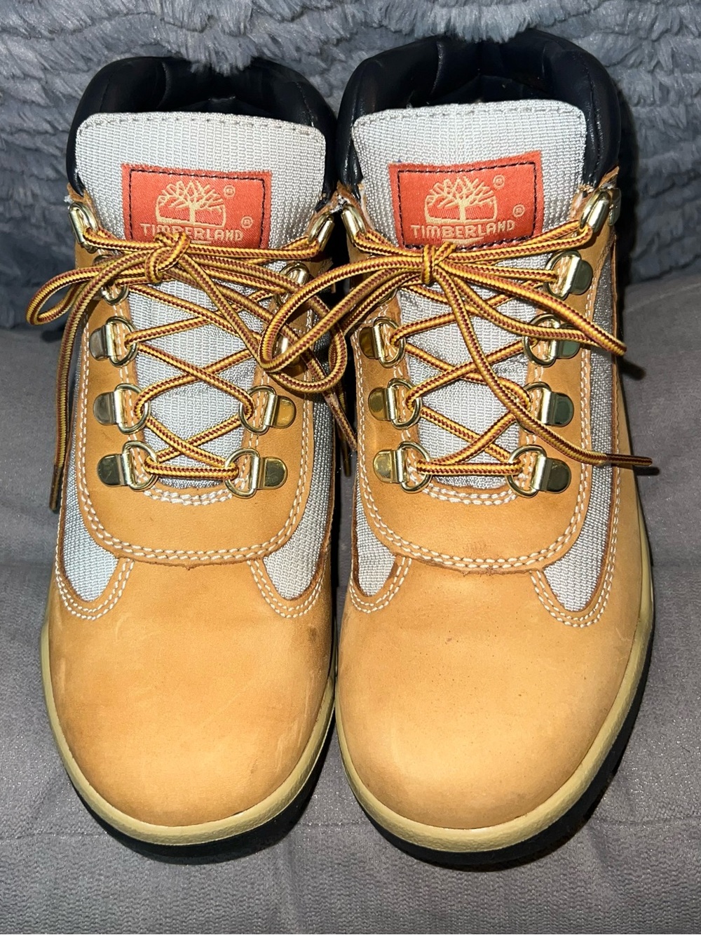 Timberland Kids Tan and Beige Lace-Up Hiking Boots